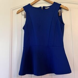 H & M Cobalt Blue peplum hem Shell Top Small